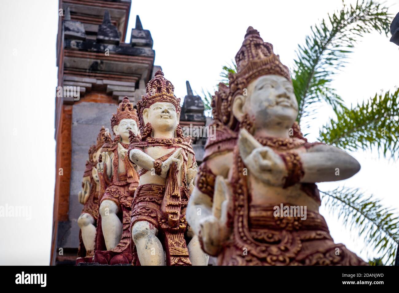 statues in indonesian temple brahmavihara-arama Stock Photo