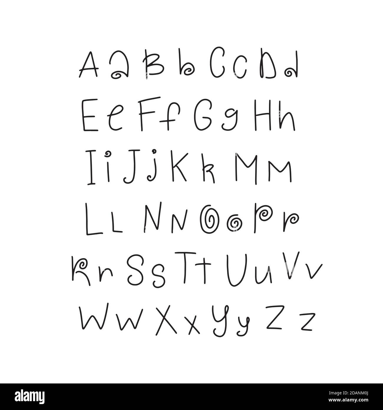 Hand drawn cute font for your type design Stock Vector Image & Art Alamy