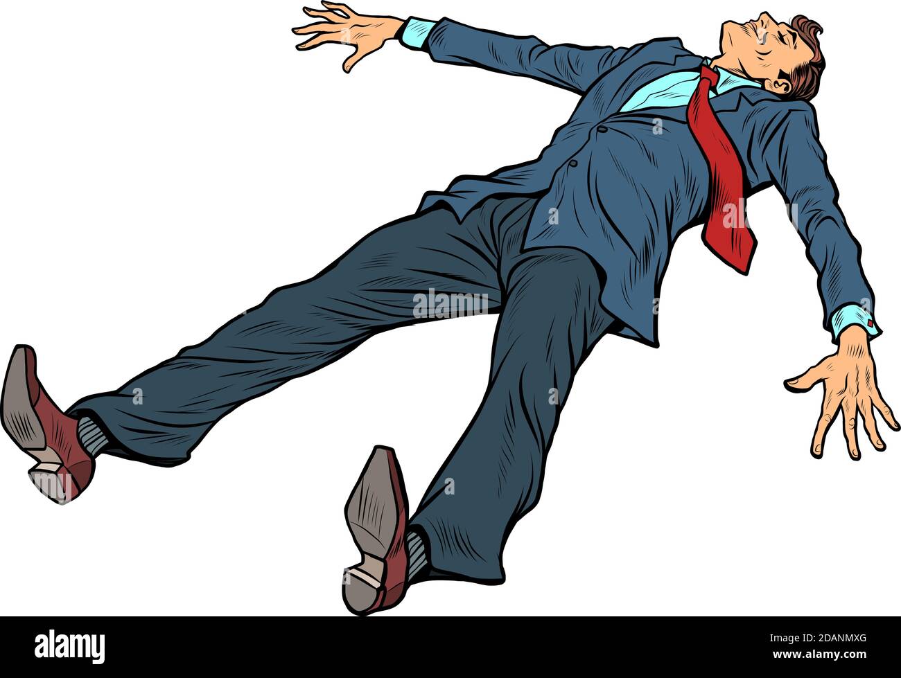 Businessman in a suit is resting. Fatigue from work Stock Vector