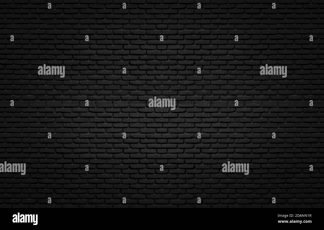 Black texture with brick wall for background website or design. Stock Photo