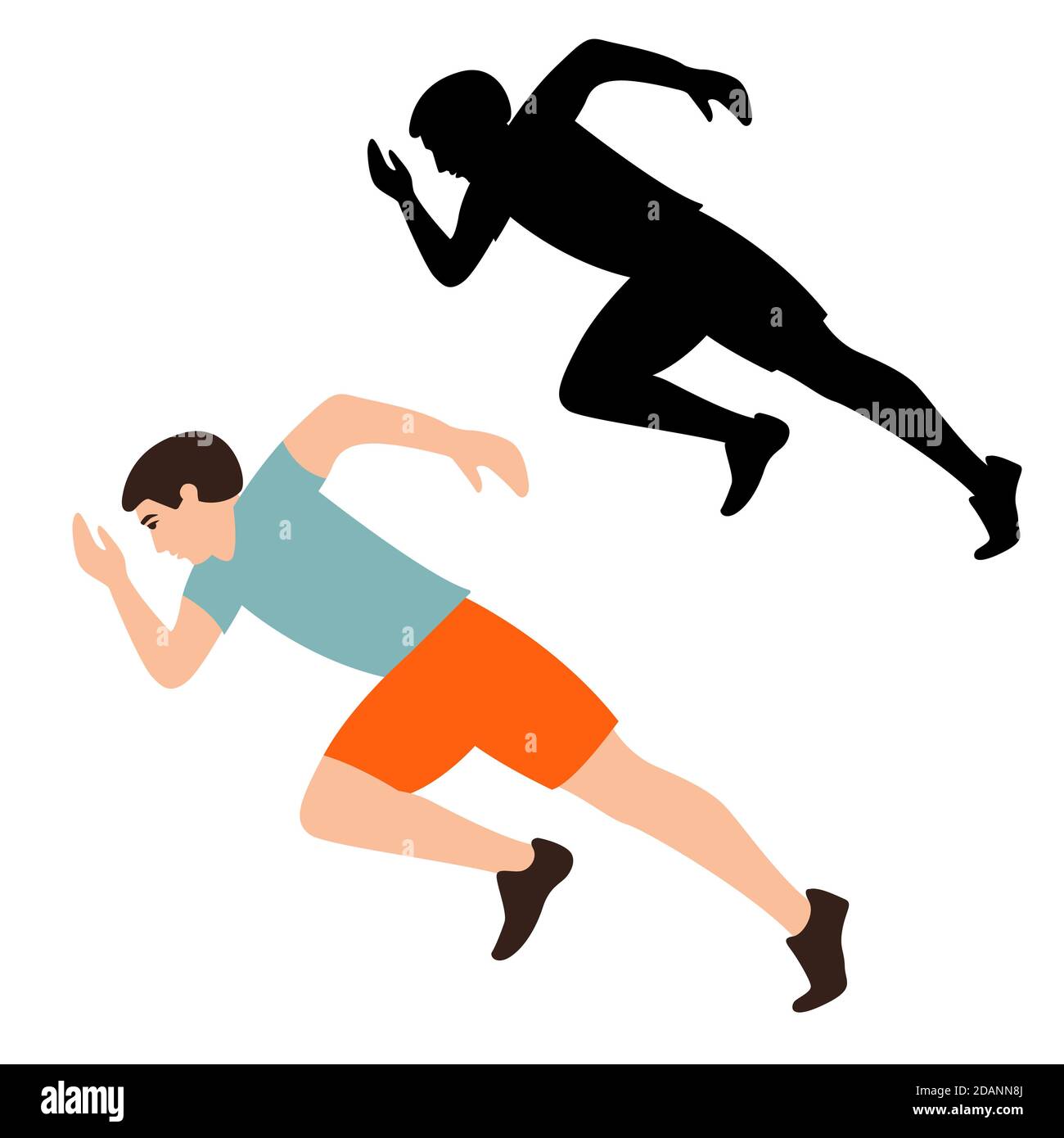 man is running , vector illustration,flat style, profile view Stock ...