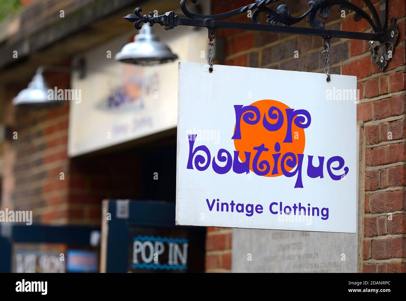 London, England, UK. Pop Boutique vintage clothing shop at 30 Shorts Gardens, WC2 Stock Photo
