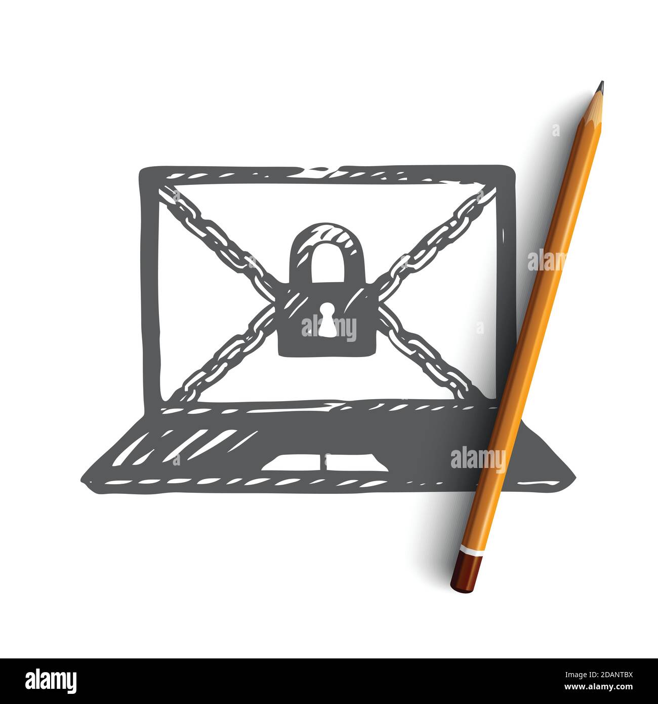 Computer desktop padlock security Cut Out Stock Images & Pictures - Alamy