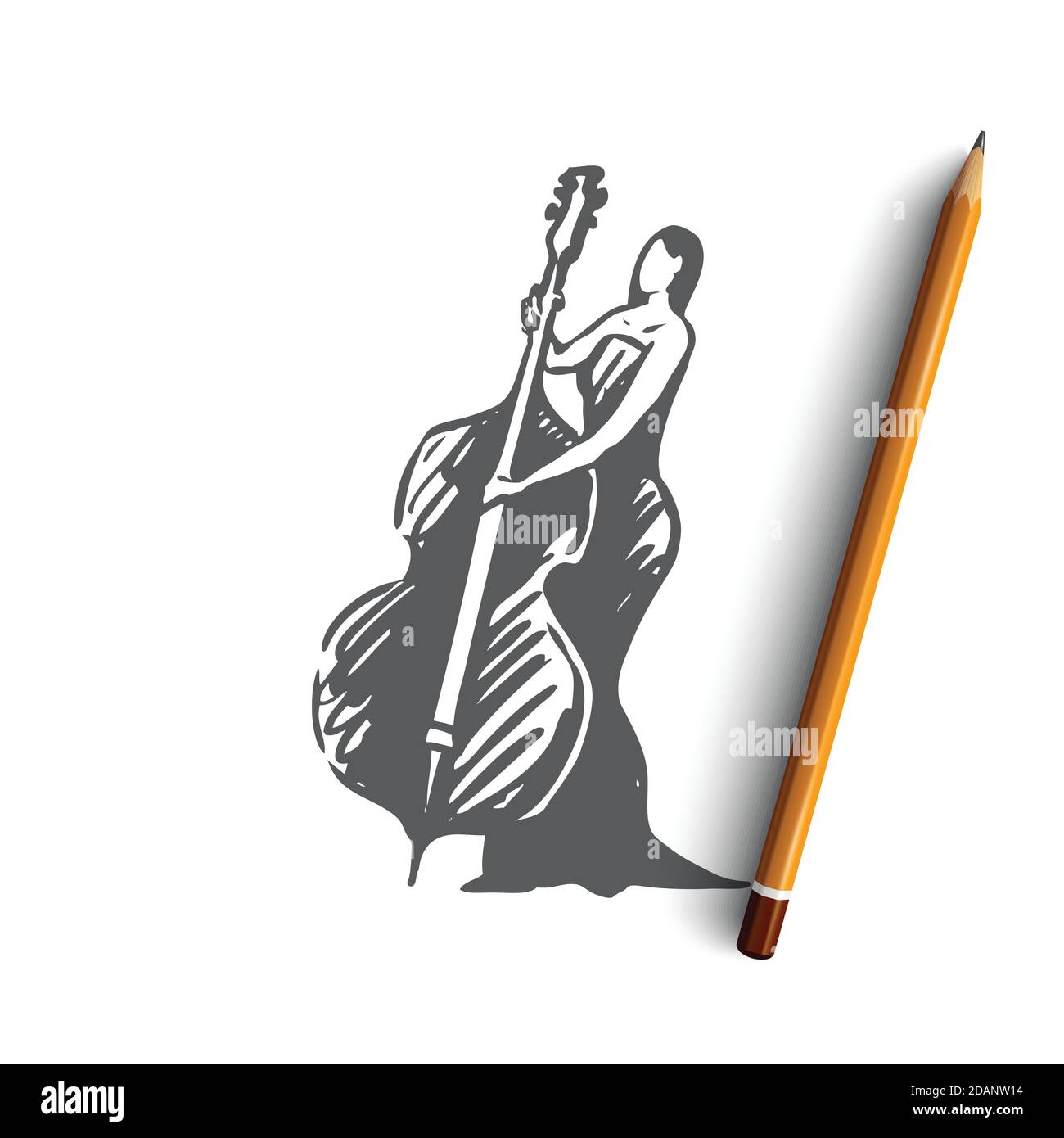 Cello, classic, music, woman, concert concept. Hand drawn isolated vector  Stock Vector Image & Art - Alamy