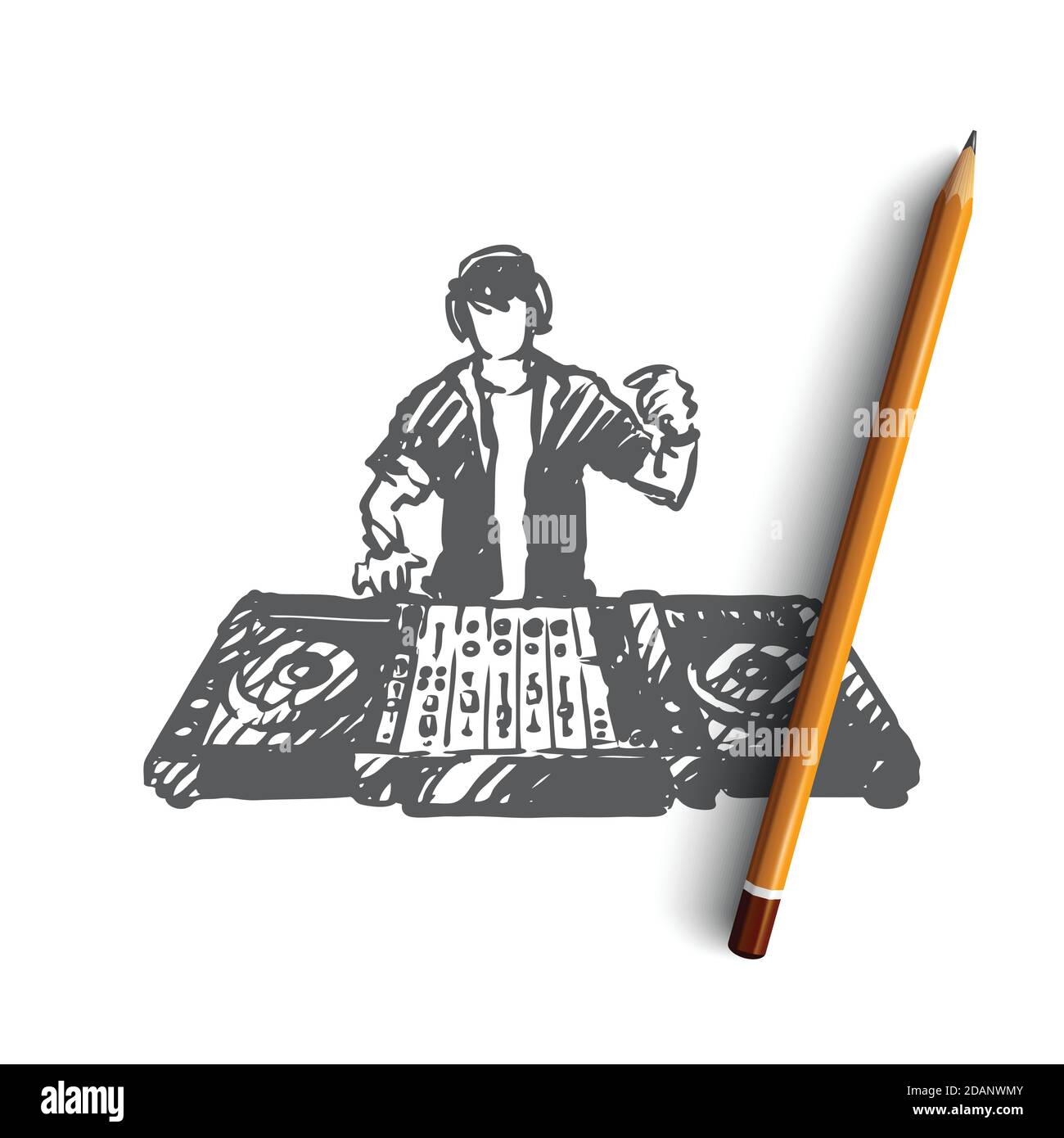 EDM, DJ, party, music, club concept. Hand drawn isolated vector Stock  Vector Image & Art - Alamy