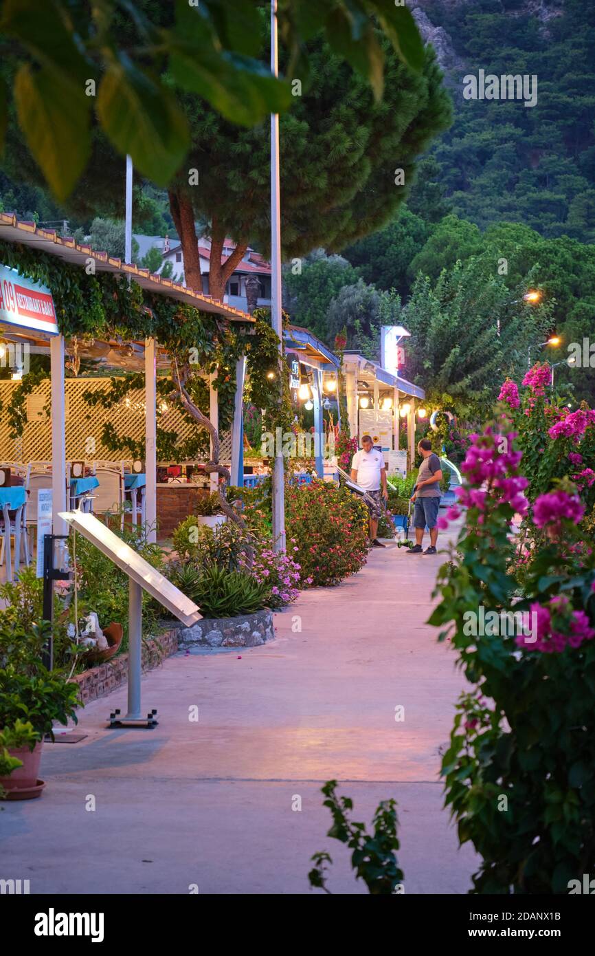 Turunc promenade in the evening, Turkey Stock Photo