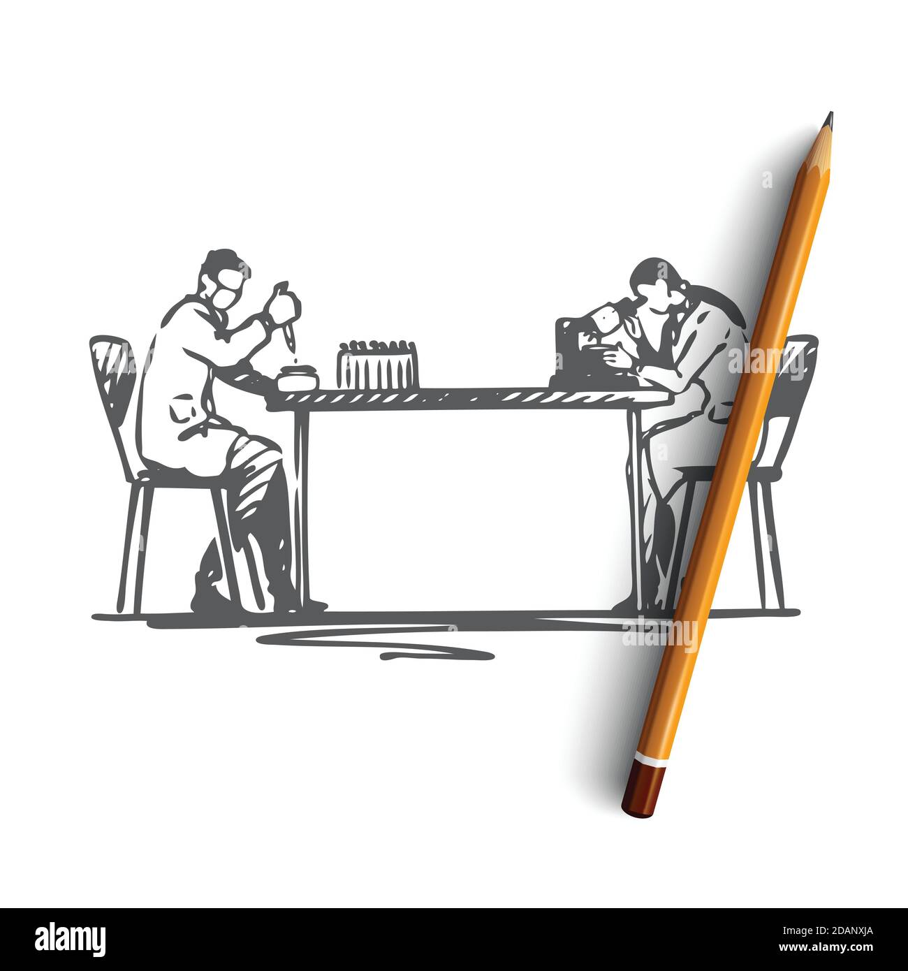 Laboratory Experiment Science Chemical Concept Hand Drawn Isolated