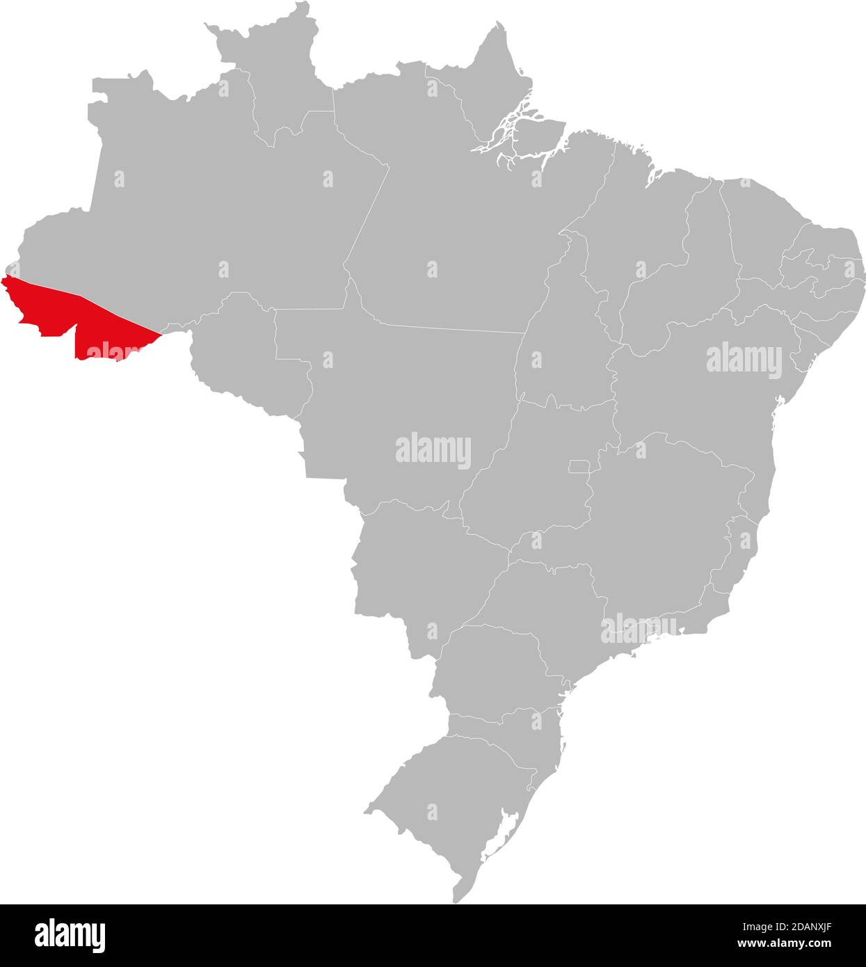 Acre state highlighted on Brazil map. Business concepts and backgrounds