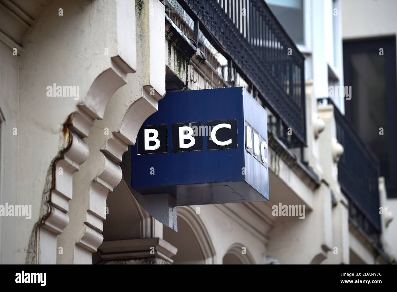 BBC Sussex sign in Queens Road Brighton UK Stock Photo