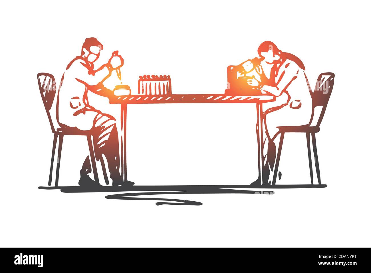Laboratory Experiment Science Chemical Concept Hand Drawn Isolated