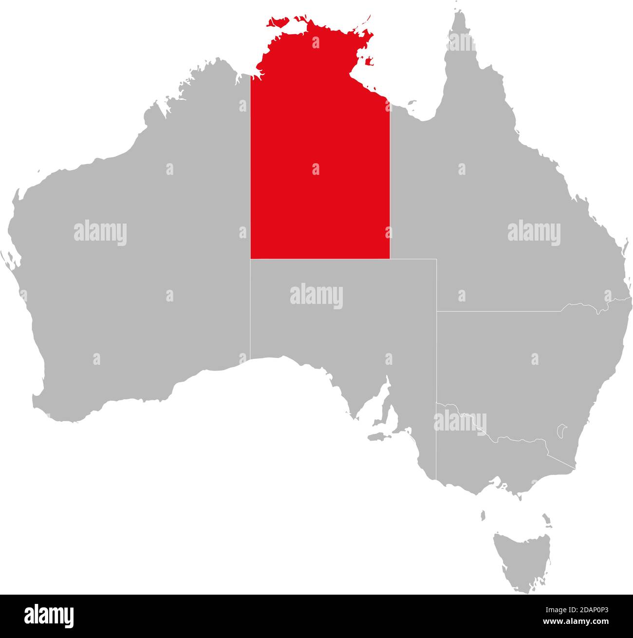 Northern territory state highlighted on Australia map. Business concepts and backgrounds. Stock Vector