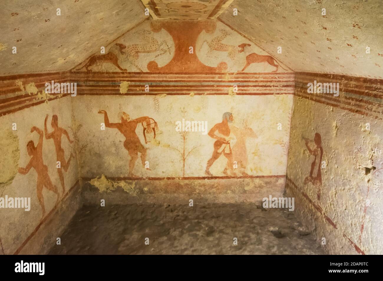 Tarquinia, Italy 18 september 2020 Tomb of gazelles, one of the