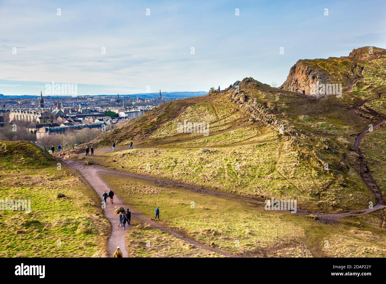 Arthur's Seat Hill in Holyrood Park, Edinburgh, Scotland, UK Stock Photo