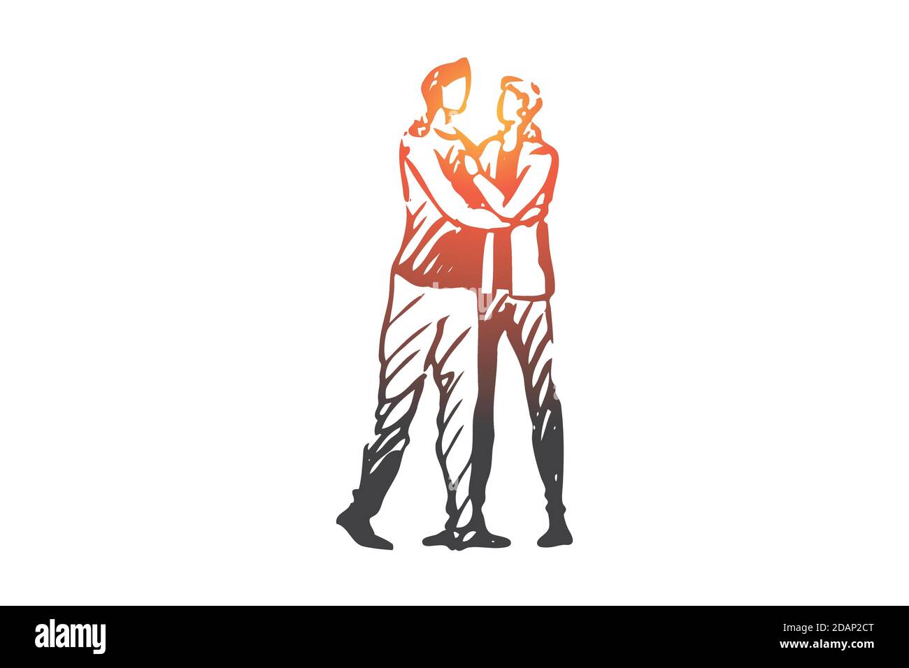 LGBT, gay, couple, romantic, together concept. Hand drawn isolated vector. Stock Vector