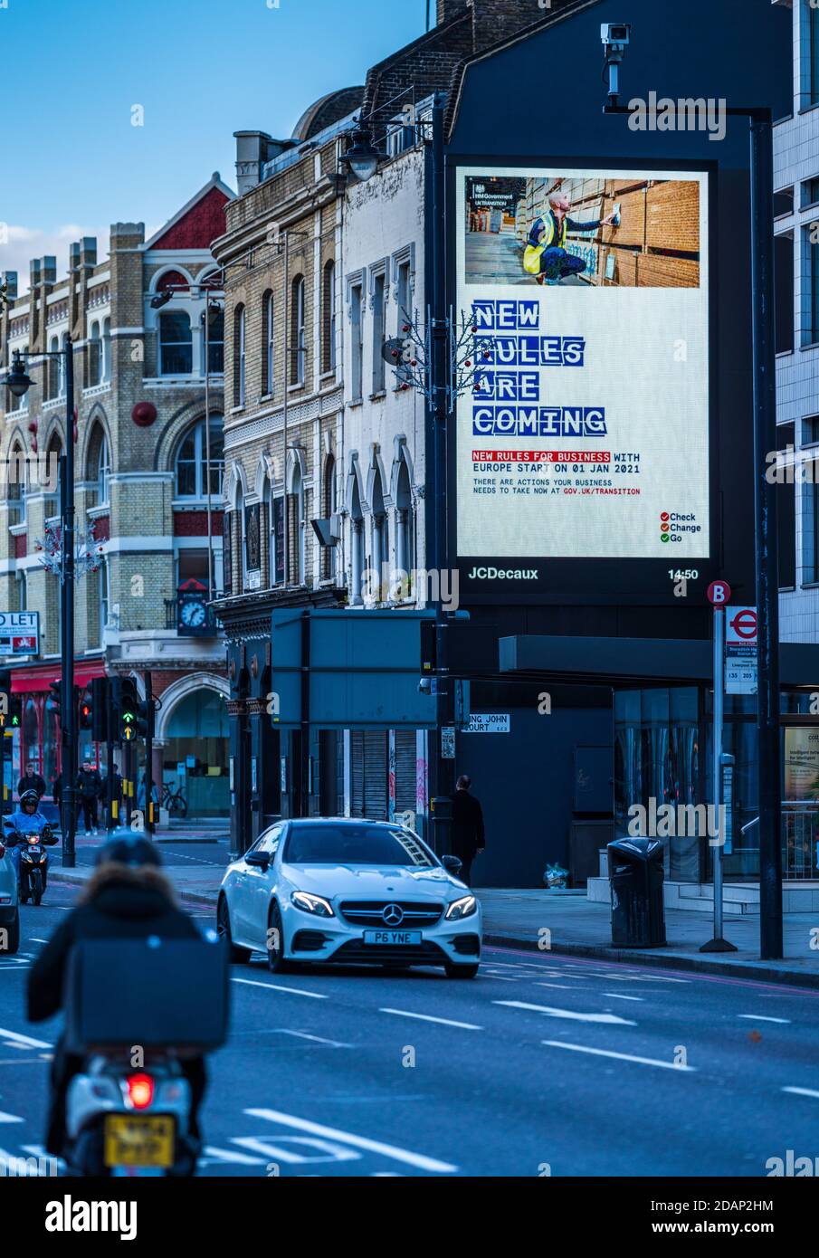 Brexit awareness campaign poster London - Brexit Preparedness Poster London - part of a UK government awareness campaign about Brexit transition end. Stock Photo