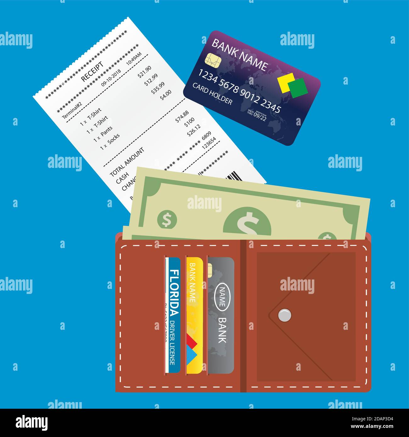 Receipt bill wallet hi-res stock photography and images - Alamy