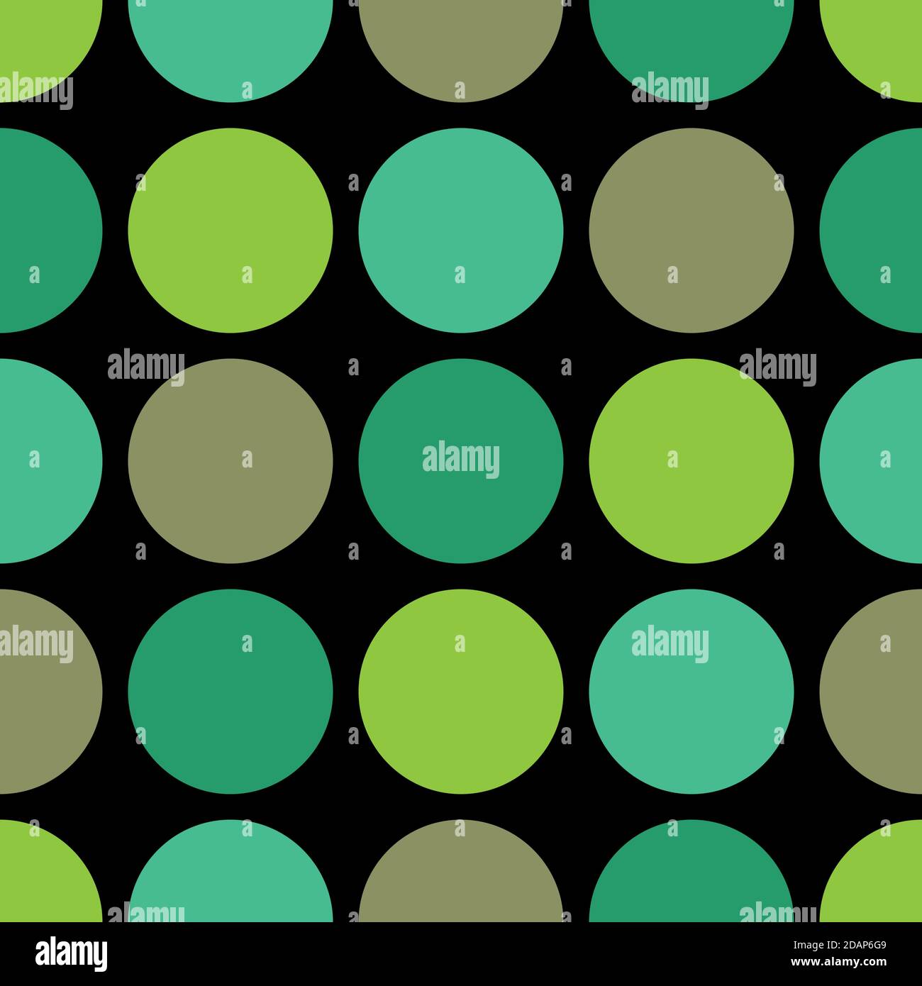 Tile vector pattern with green polka dots on black background Stock ...
