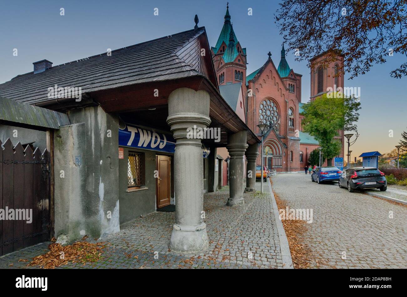 CZELADZ, SILESIAN PROVINCE, POLAND. 18th cent. arcaded house in the ...