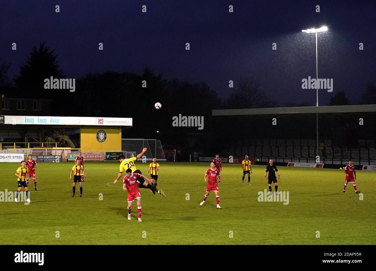 A general view of play during the Sky Bet League Two match at the EnviroVent Stadium, Harrogate. Stock Photo