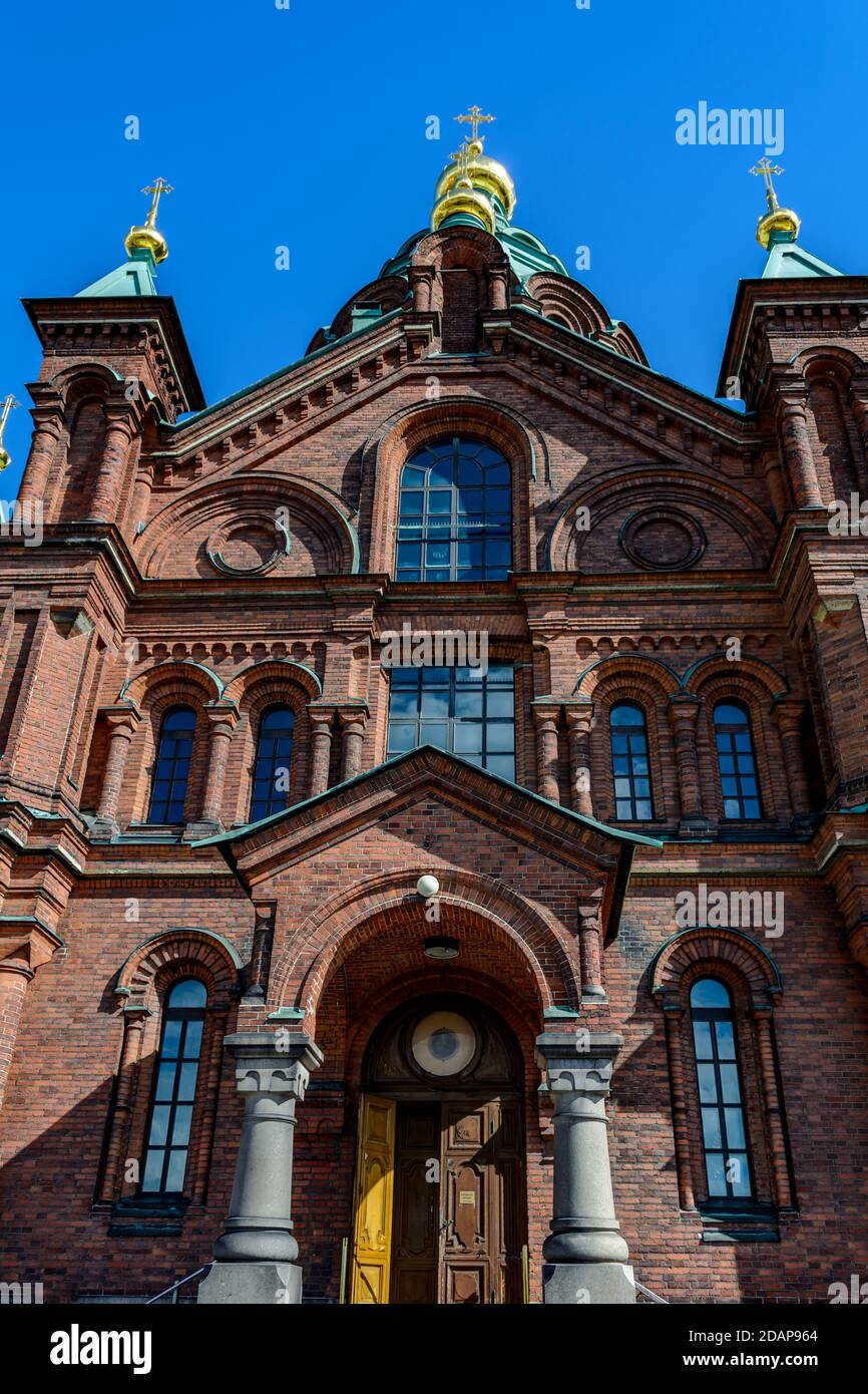 Left side of Uspenski Cathedral in Finland. Stock Photo