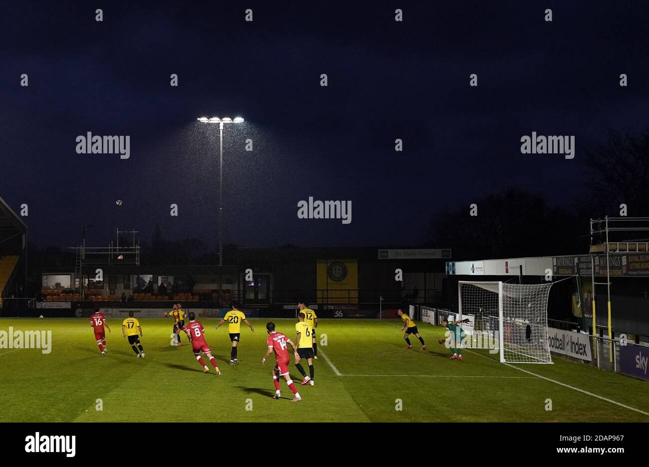 A general view of play during the Sky Bet League Two match at the EnviroVent Stadium, Harrogate. Stock Photo