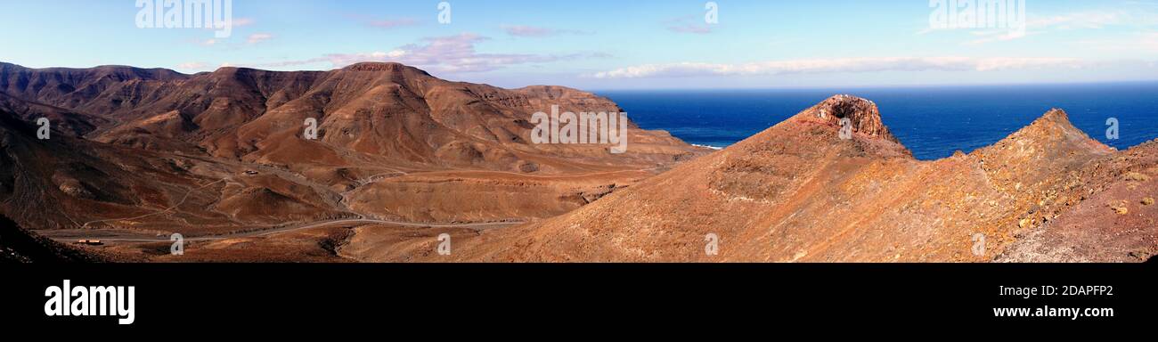 The landscape near Entallada Lighthouse in Fuerteventura, Spain Stock Photo