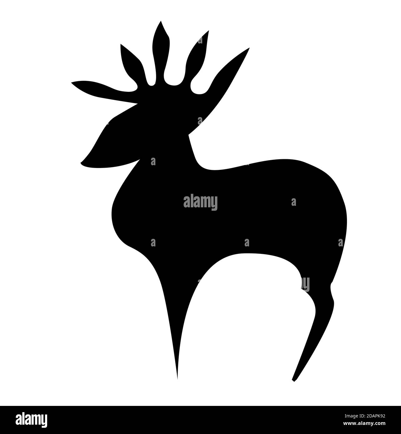 Forest deer, simple black and white logo. Deer vector icon isolate on ...