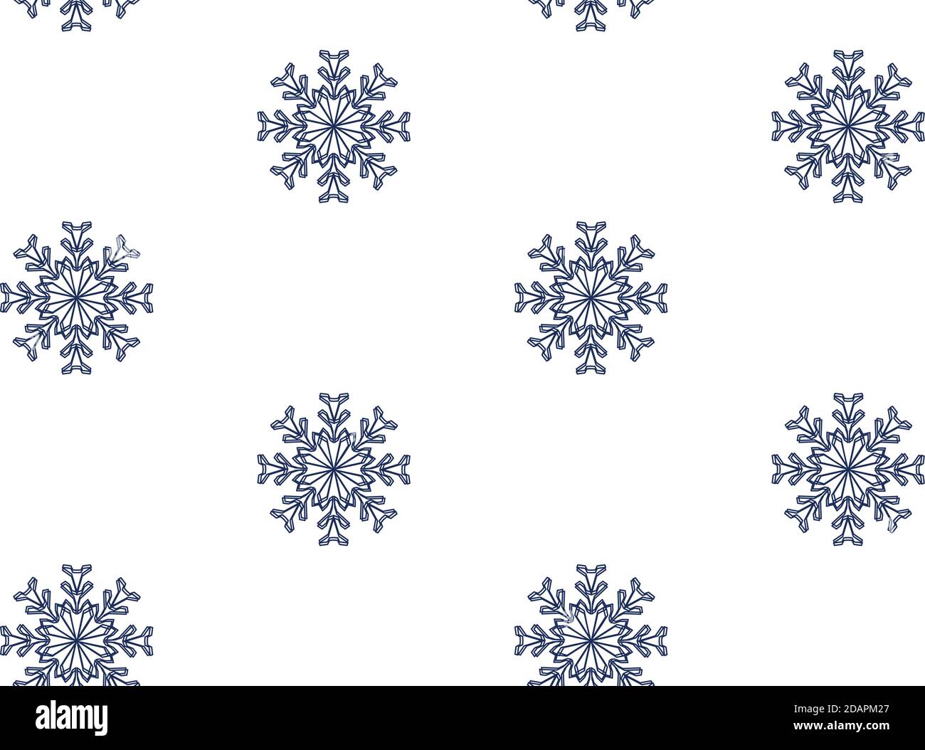 A seamless pattern of blue snowflakes on a white background. Winter ...