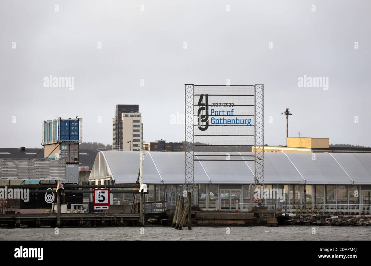 Port of Gothenburg sign Stock Photo