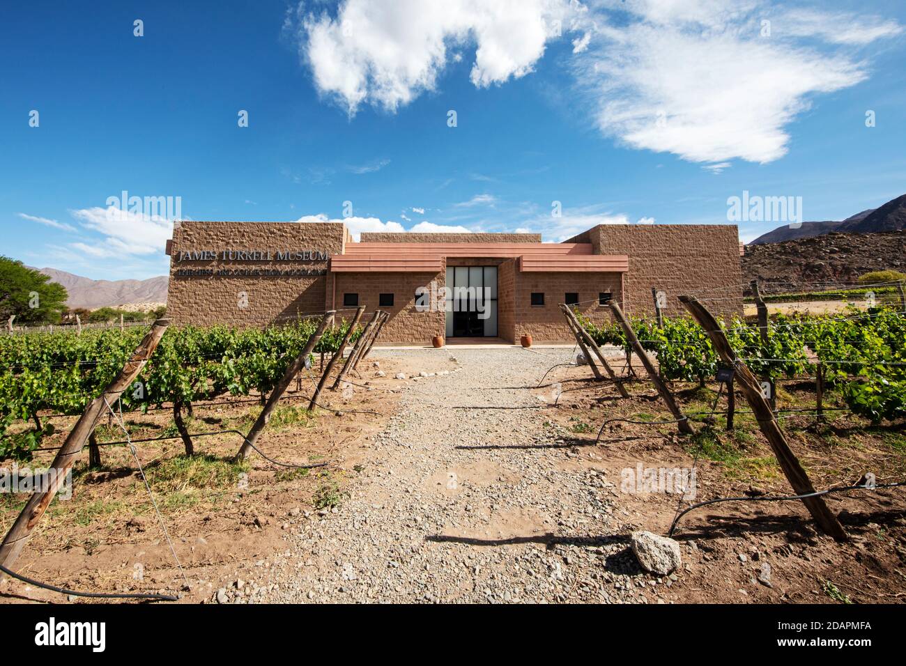 James Turrell Museum, Colomé, located in Calchaquí valley at 2,300 meters above sea, Salta Province, Argentina. Stock Photo
