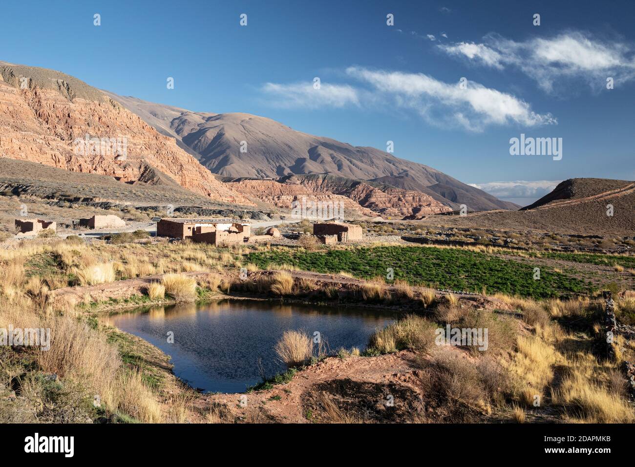Small community, Piedra del Molino Pass, Los Cardones National Park, Salta Province, Argentina. Stock Photo