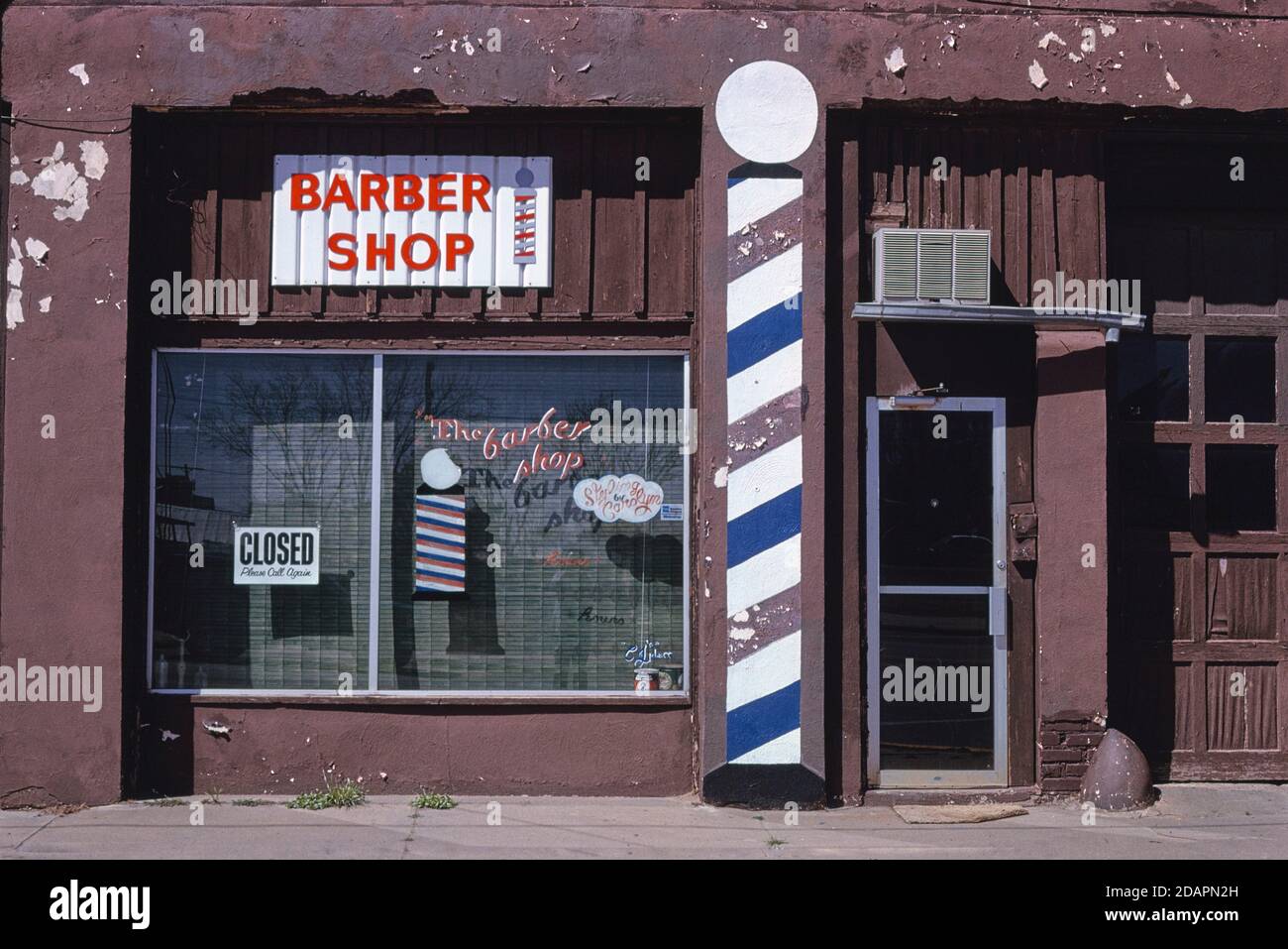 Barber Shop, T Street, Perry, Oklahoma, USA, John Margolies Roadside America Photograph Archive, 1996 Stock Photo