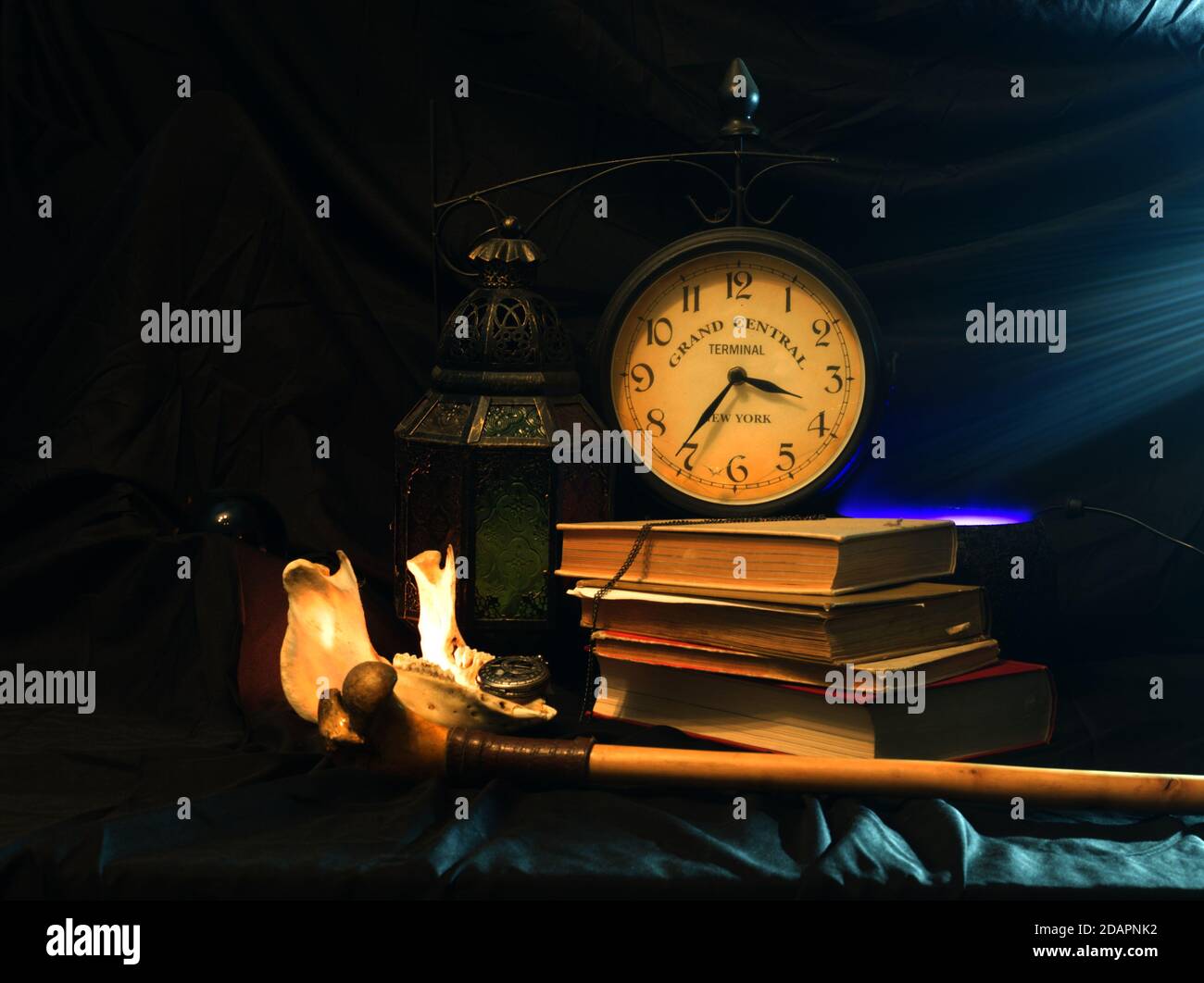 Creative Longexposure stilllife photography with a clock Stock Photo