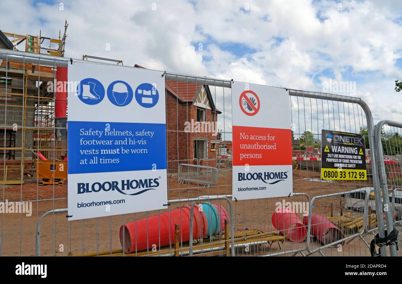 Hawthorn Grove,building site,Bloor Homes,Stretton Road,Appleton Thorn,Warrington, Cheshire,UK, WA4 Stock Photo