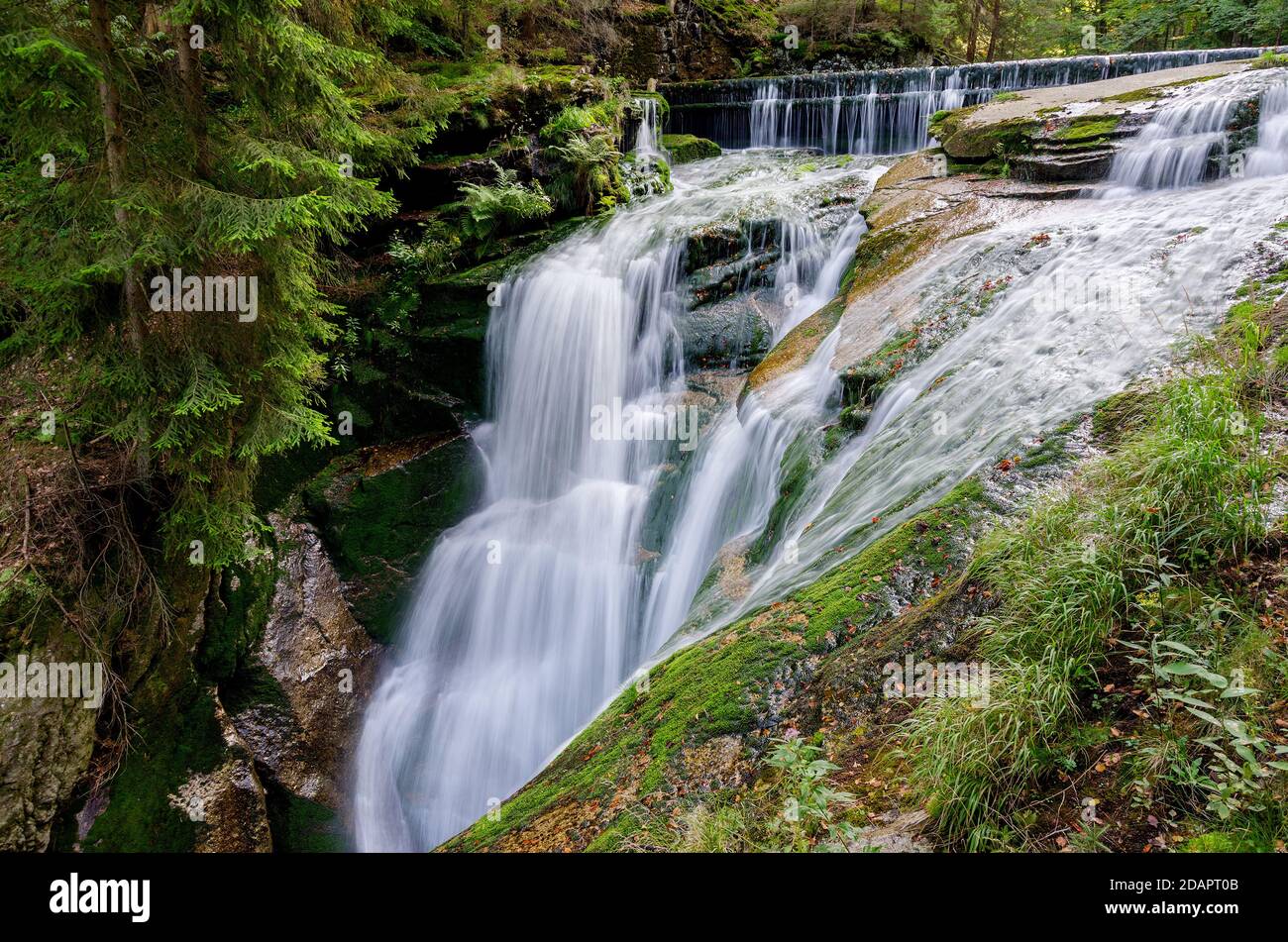 Szklarka Waterfall, Giants Mountains (Karkonosze), Szklarska Poreba, Poland, Lower Silesia province. Stock Photo