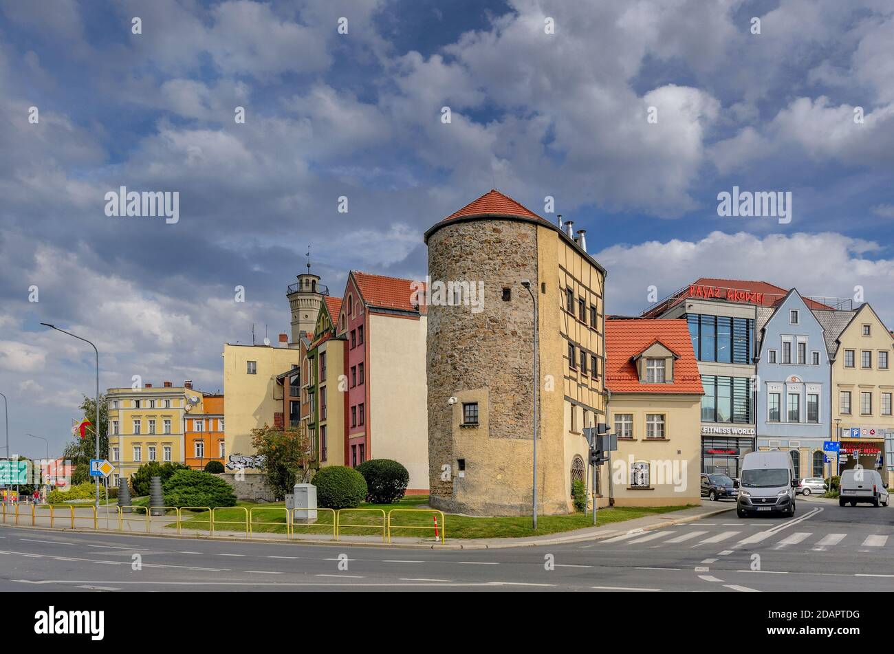 Grodzka Tower (15th c.). City of Jelenia Gora, (ger.: Hirschberg im Riesengebirge), Lower Silesia province, Poland. Stock Photo
