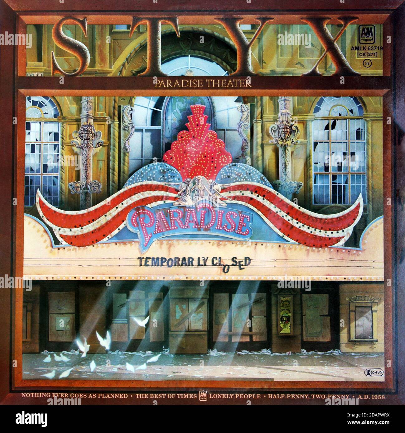 Styx: LP back cover 'Paradise Theater' Stock Photo