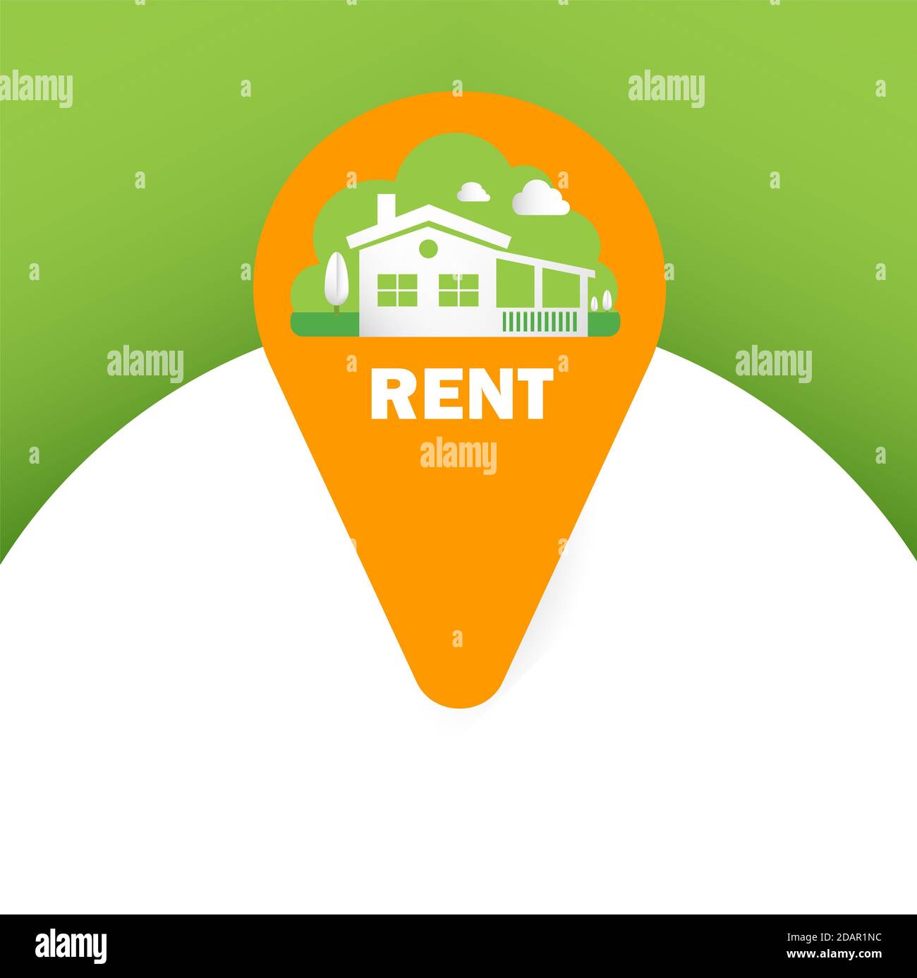Country house, vector graphics. Offer to rent the property. Imitation ...
