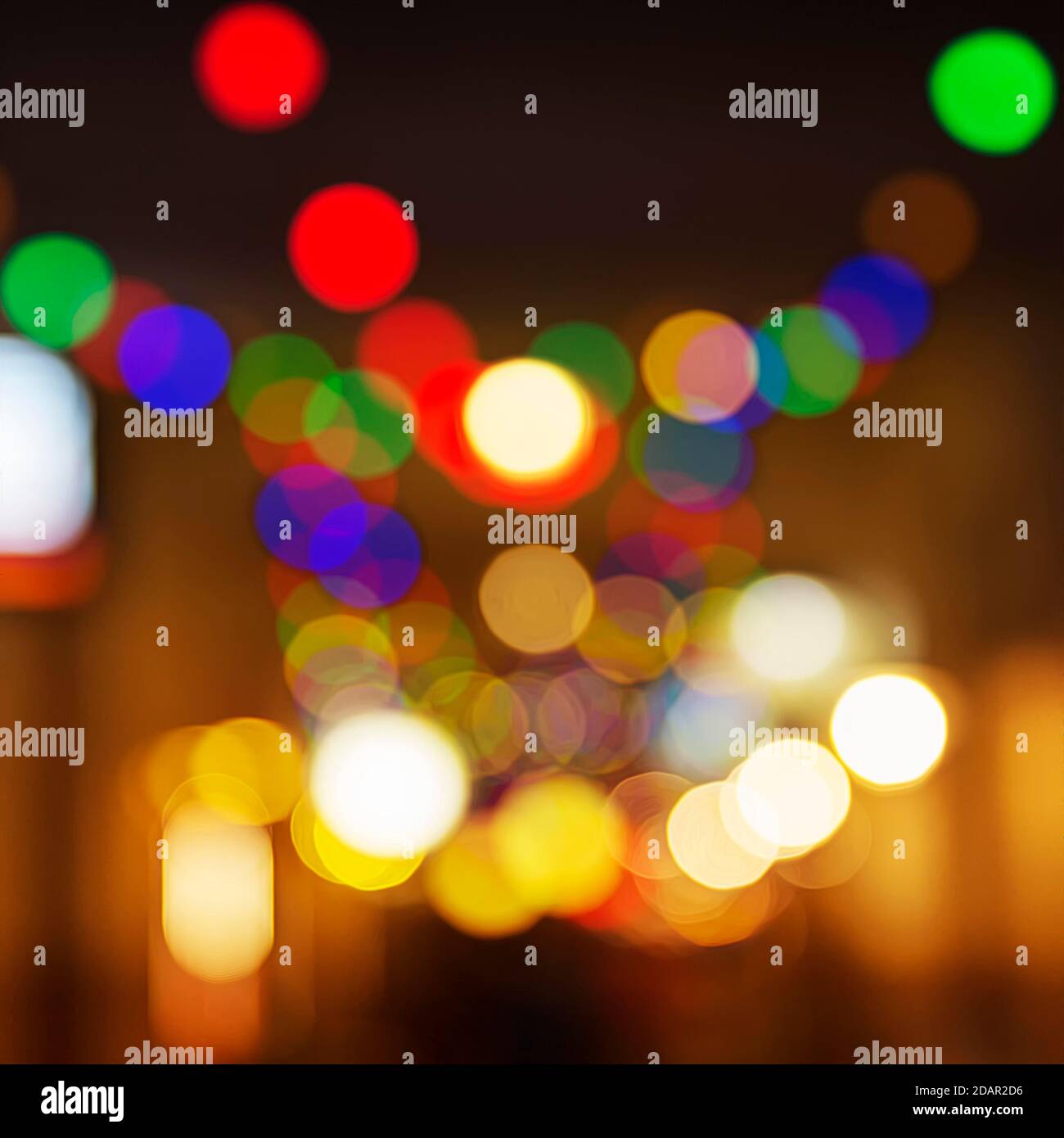 Abstract background with colored lights, motion blur, Budapest, Hungary Stock Photo