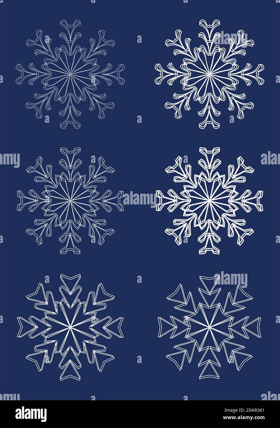 A set of isolated vector snowflakes for design Stock Vector Image & Art ...