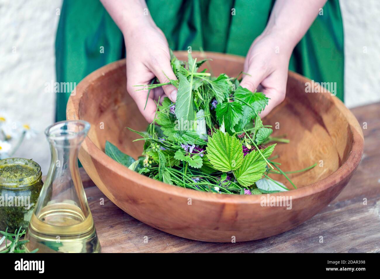 Wild herb salad, Rauris, Pinzgau, Salzburger Land, Austria Stock Photo