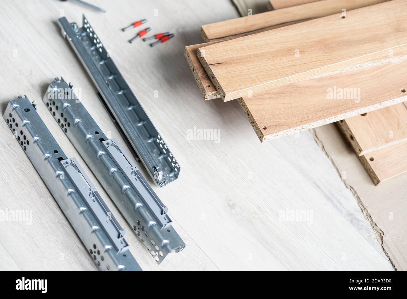 Assembling furniture installation of shelves with new apartment a shelf