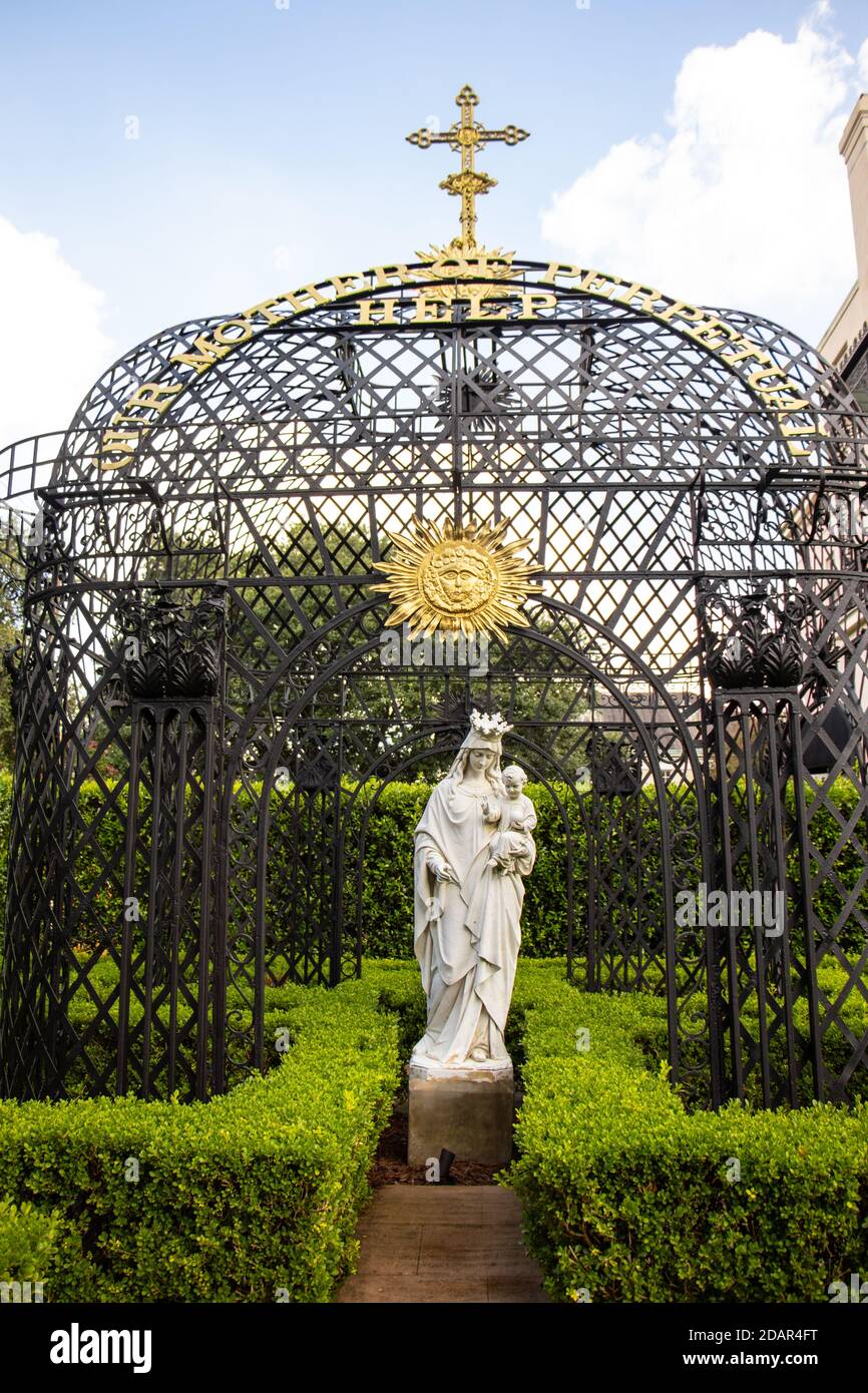 Statue of Mary at home of Anne Rice in Garden District of New Orleans ...