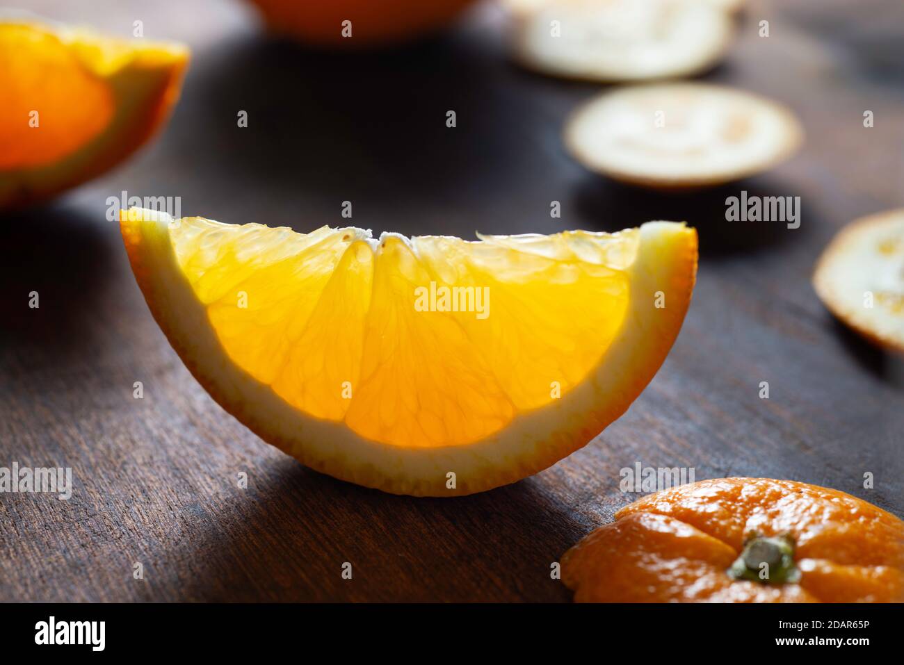 slices of orange fruit Stock Photo