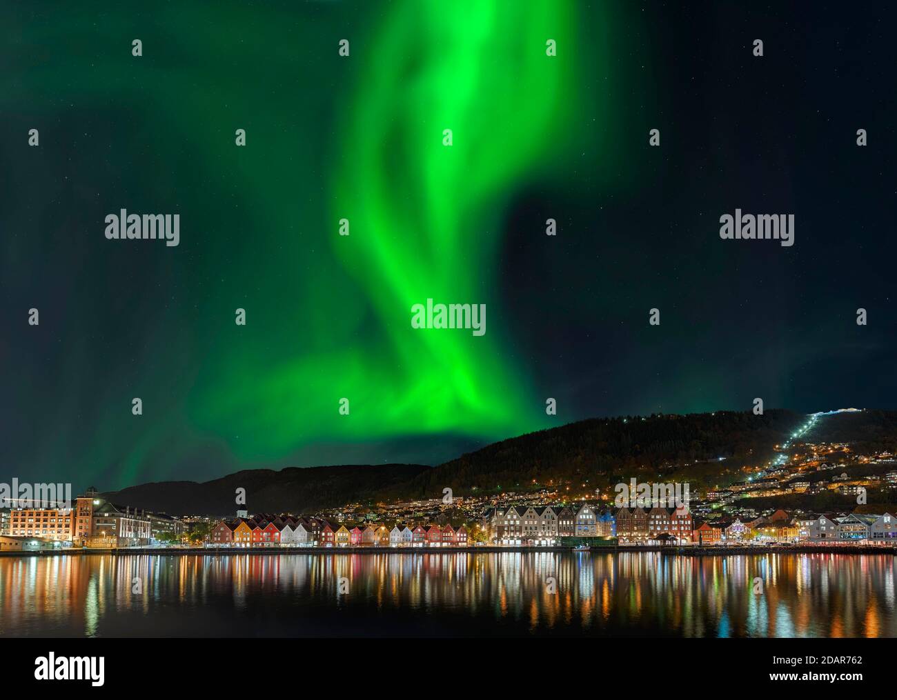 Northern lights in the city of Bergen Stock Photo - Alamy