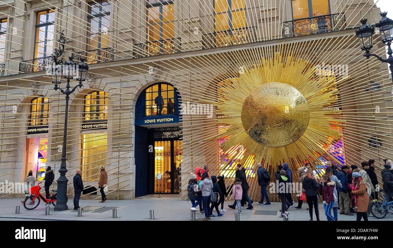 An art installation in the building of the fashion store Louis Vuitton  Maison Vendome, Paris, France Stock Photo - Alamy