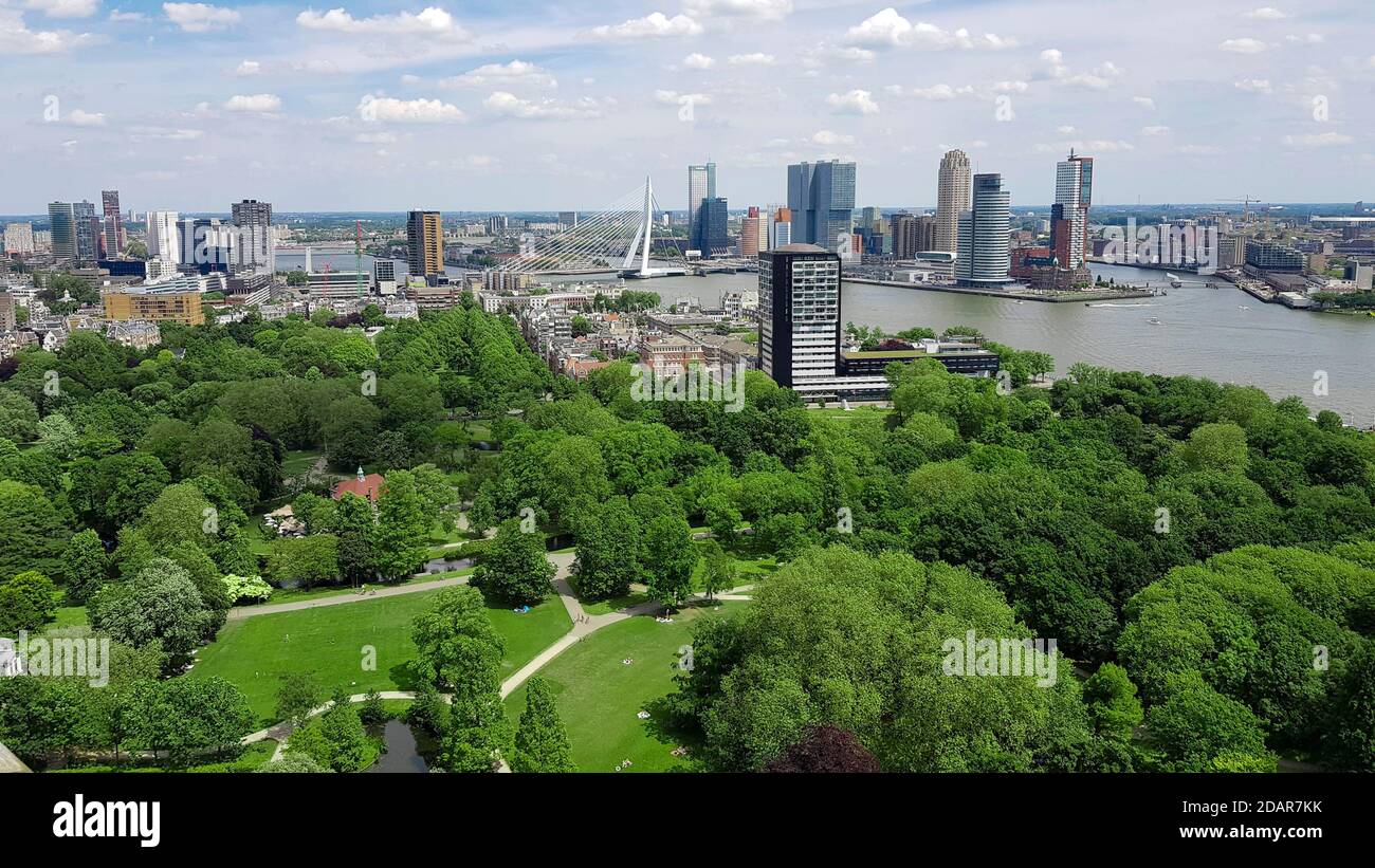 City View From The Euromast Tower Towards Het Park And Erasmus Bridge city-view-from-the-euromast-tower-towards-het-park-and-erasmus-bridge