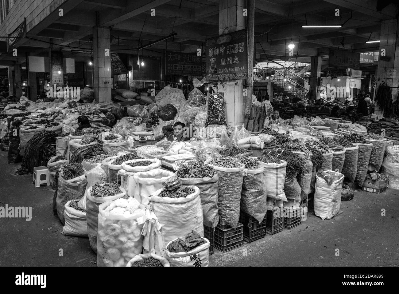 Market scene in a traditional market in Zhangjiajie, China Stock Photo Alamy