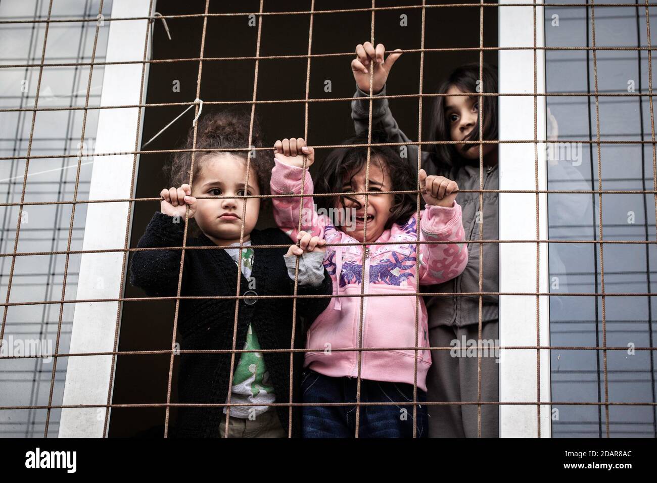 Children, Refugee accommodation in Sofia, Bulgaria Stock Photo