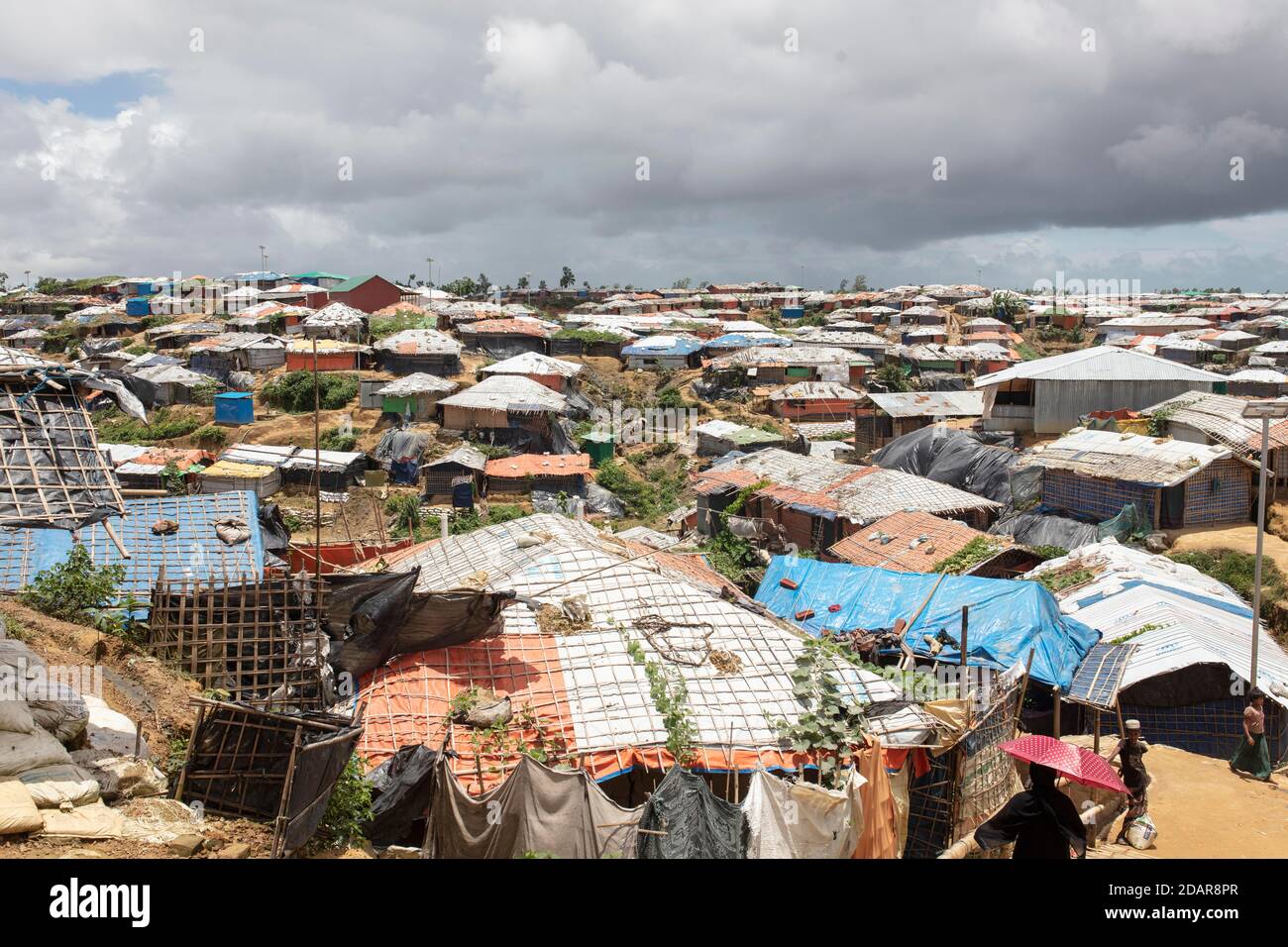 Camp for Rohingya refugees from Myanmar, Kutupalong, Cox Bazar, Bangladesh Stock Photo
